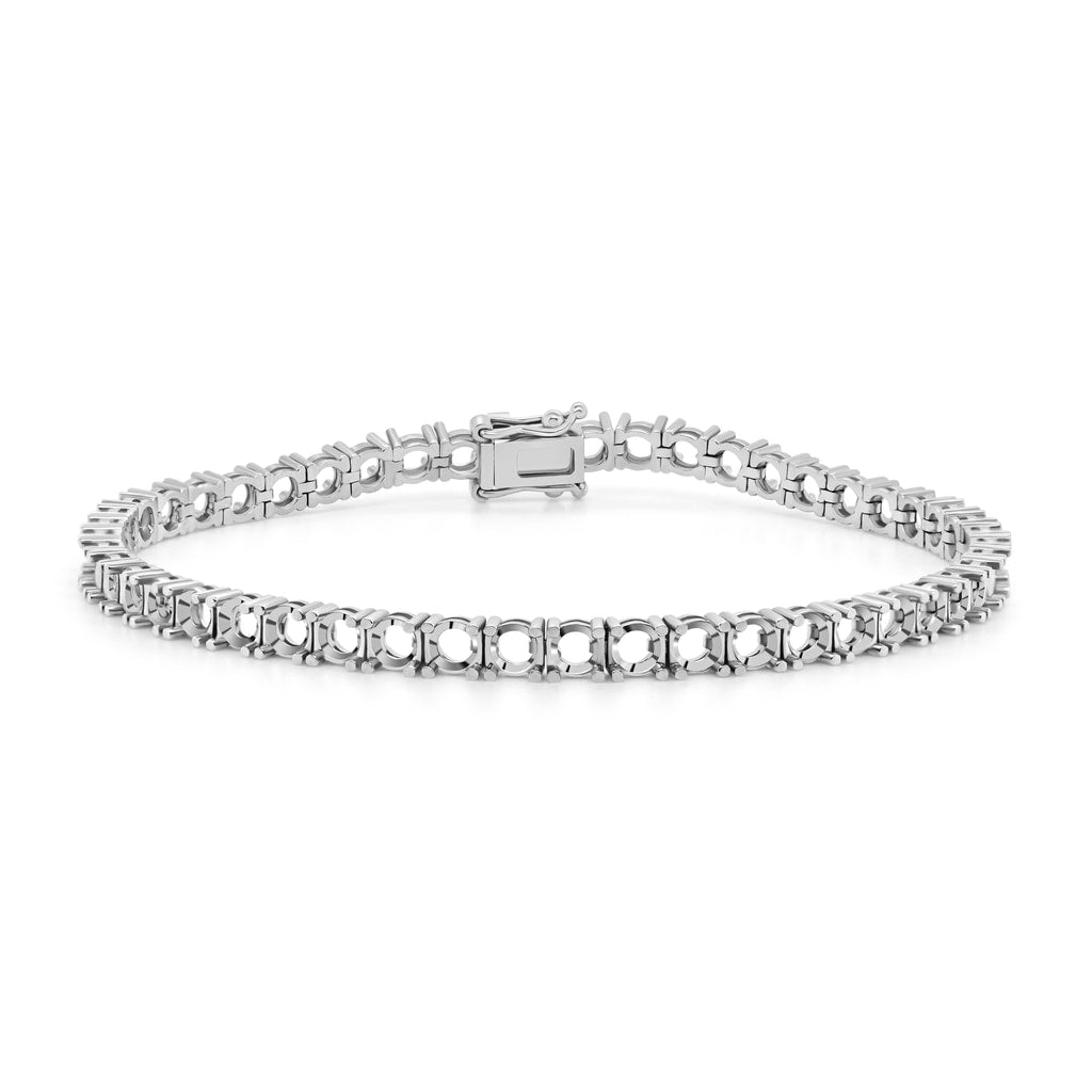 BR-5109 White Gold Bracelet UNSET - Main View