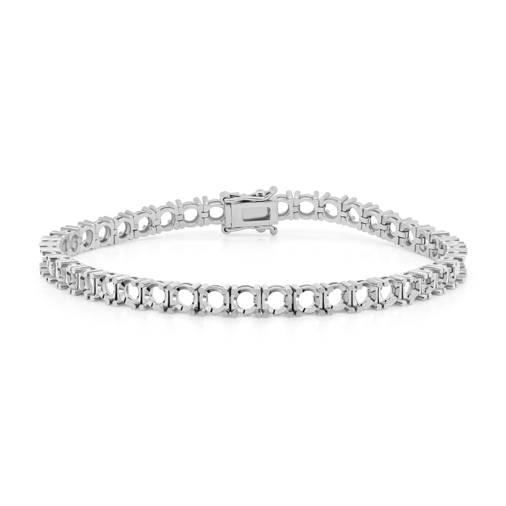BR-5109 White Gold Bracelet UNSET - Main View