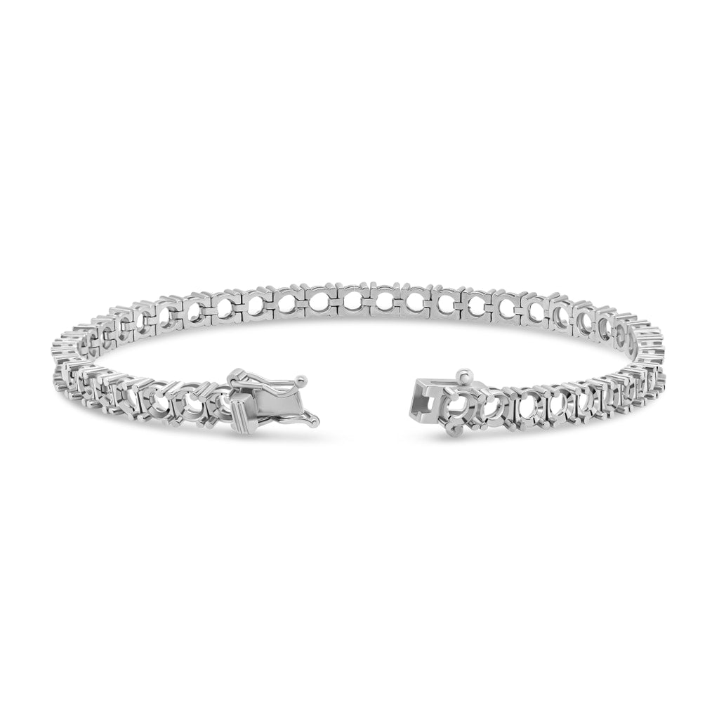 BR-5109 White Gold Bracelet UNSET - BACK