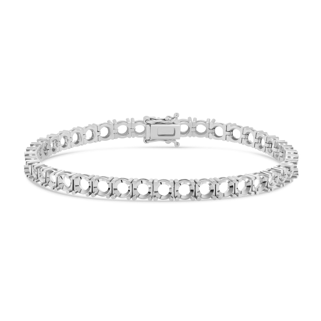 BR-5109 White Gold Bracelet UNSET - Main View