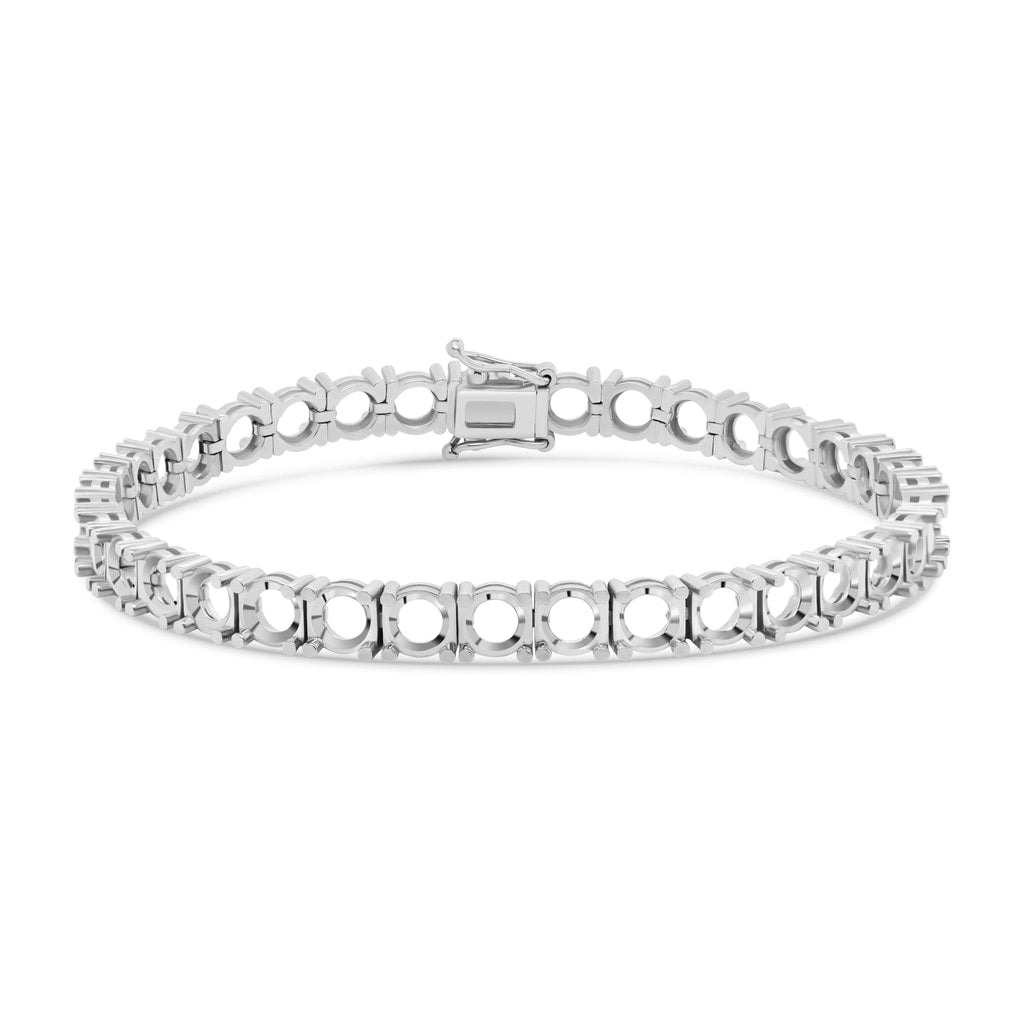BR-5109 White Gold Bracelet UNSET - Main View