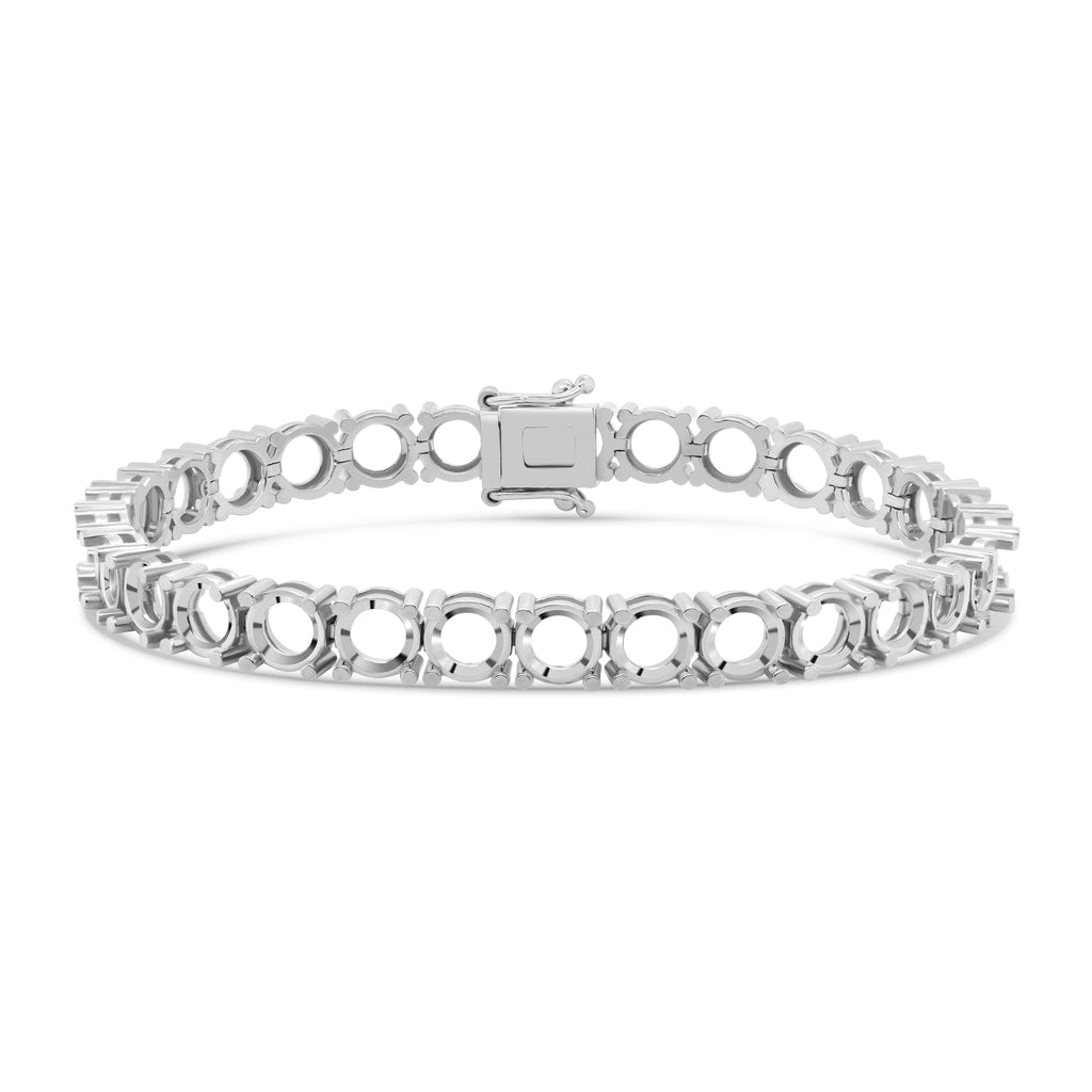 BR-5109 White Gold Bracelet UNSET - Main View