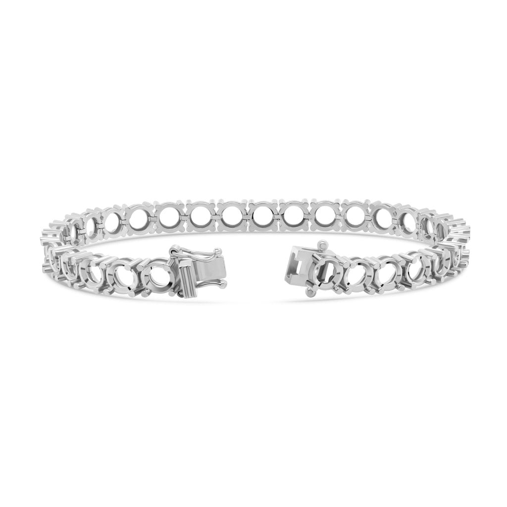 BR-5109 White Gold Bracelet UNSET - BACK