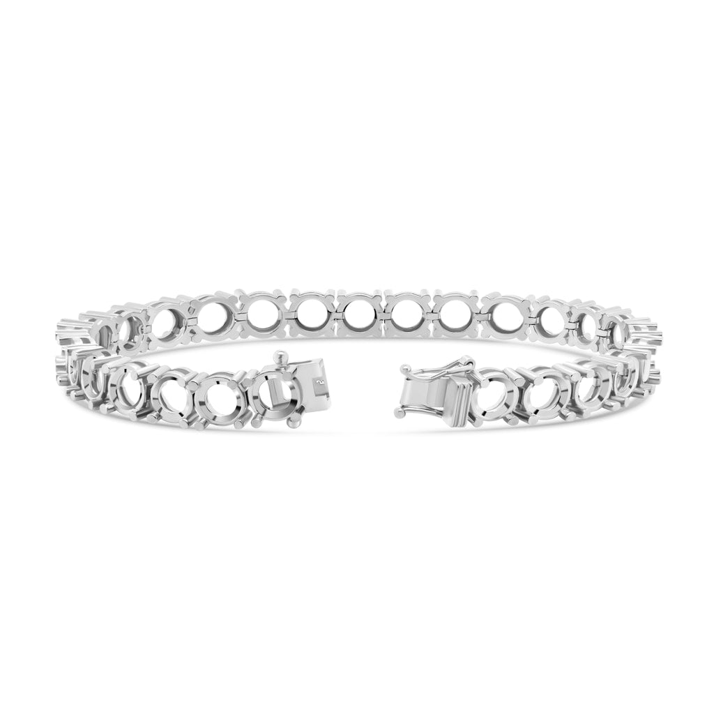 BR-5109 White Gold Bracelet UNSET - BACK