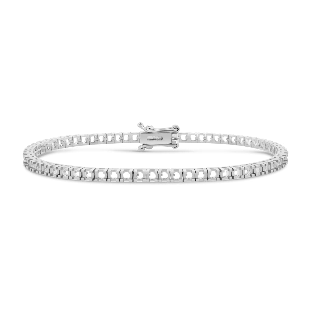 BR-5409 White Gold Bracelet UNSET - Main View