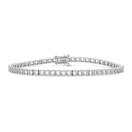 BR-5409 White Gold Bracelet UNSET - Main View