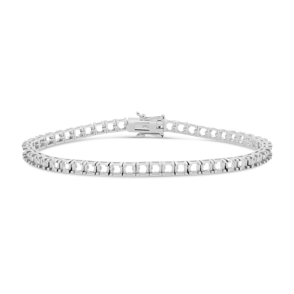 BR-5409 White Gold Bracelet UNSET - Main View