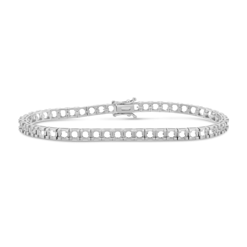 BR-5409 White Gold Bracelet UNSET - Main View
