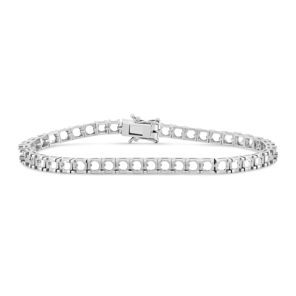 BR-5409 White Gold Bracelet UNSET - Main View