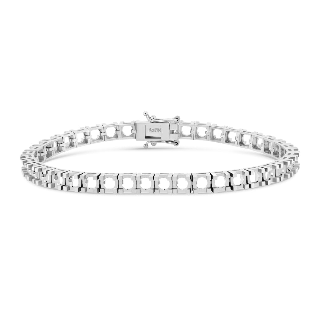 BR-5409 White Gold Bracelet UNSET - Main View