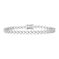 BR-5556 White Gold Bracelet UNSET - Main View