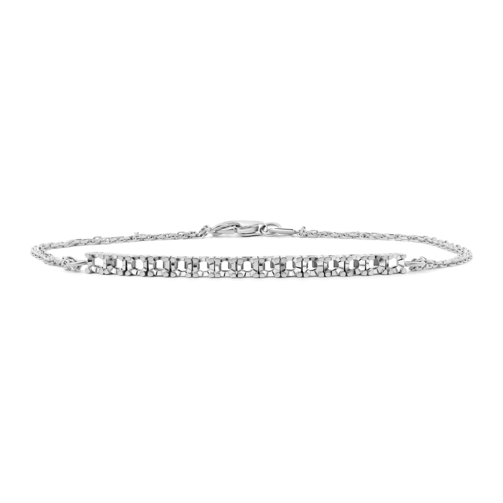 BR-8542 White Gold Bracelet UNSET - Main View
