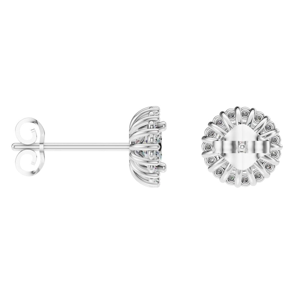 EA-0688 White Gold Earrings SET - ANGLE