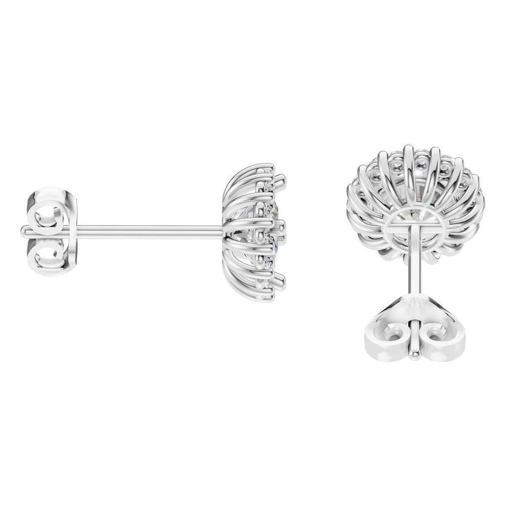 EA-0688 White Gold Earrings SET - Side View