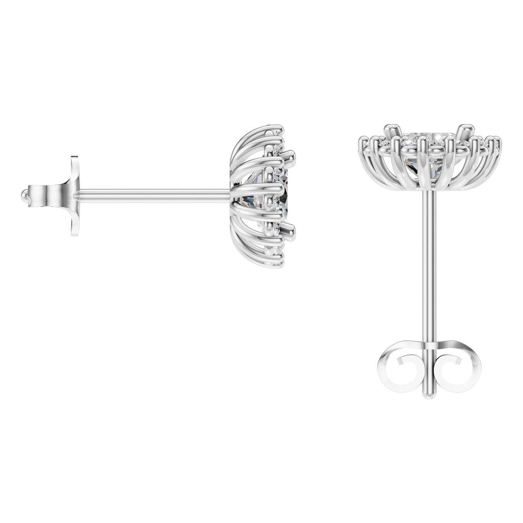EA-0688 White Gold Earrings SET - BACK