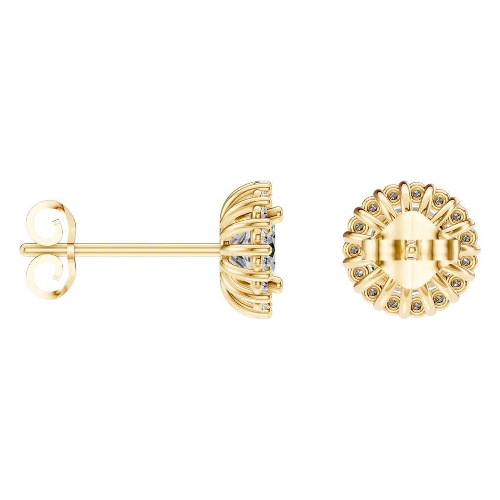 EA-0688 Yellow Gold Earrings SET - ANGLE