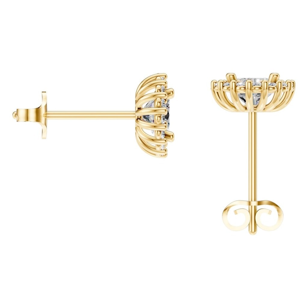 EA-0688 Yellow Gold Earrings SET - BACK