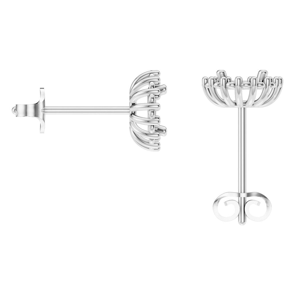 EA-0688 White Gold Earrings UNSET - BACK