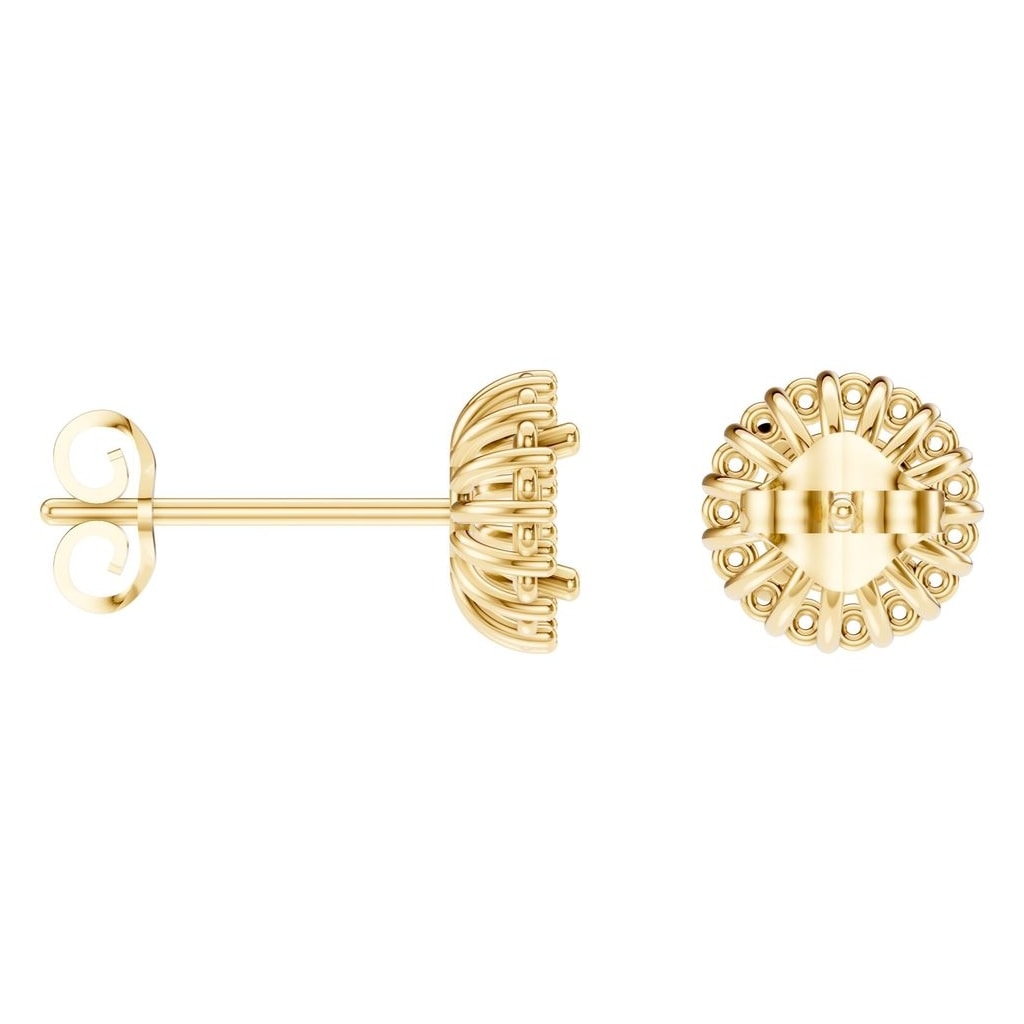 EA-0688 Yellow Gold Earrings UNSET - ANGLE