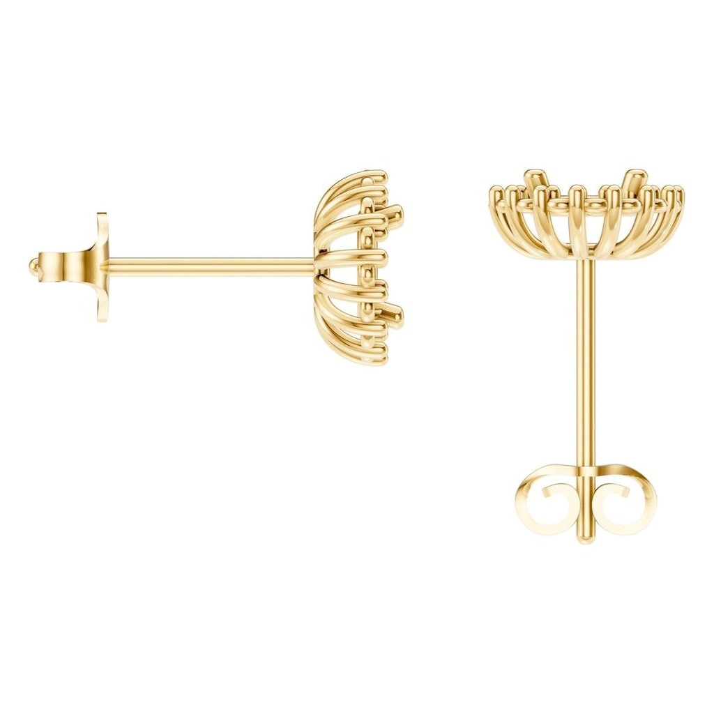 EA-0688 Yellow Gold Earrings UNSET - BACK