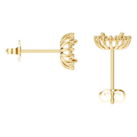 EA-0688 Yellow Gold Earrings UNSET - BACK