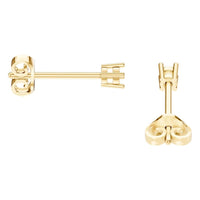 EA-0839 Yellow Gold Earrings UNSET - Side View