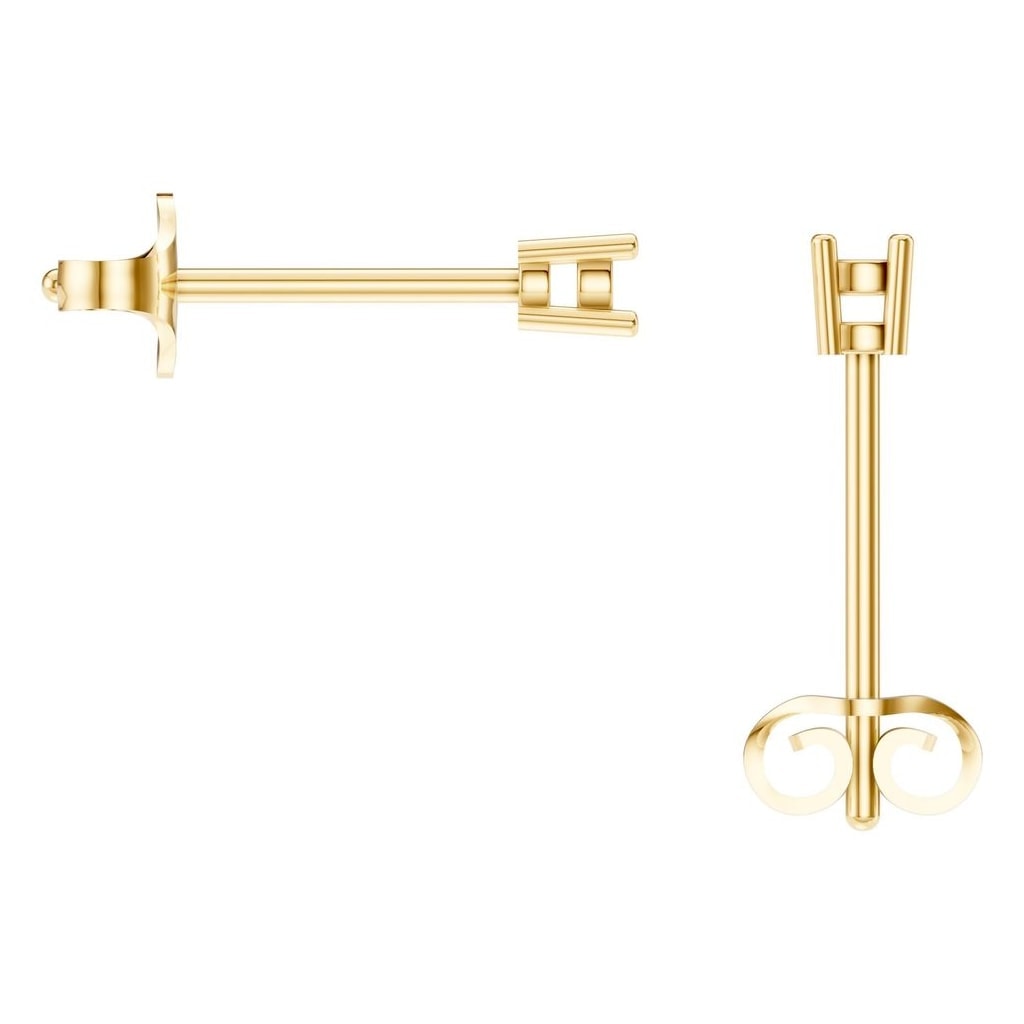 EA-0839 Yellow Gold Earrings UNSET - BACK