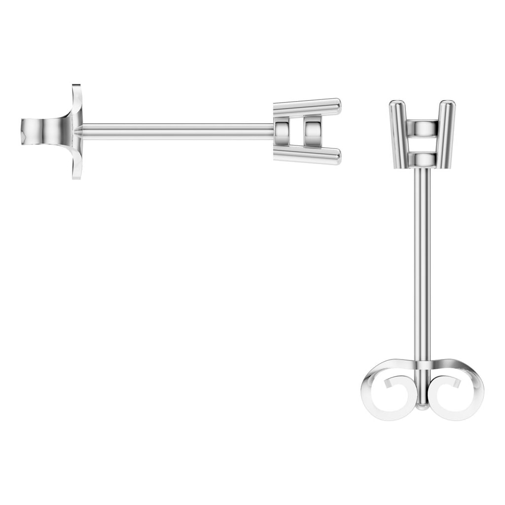 EA-0839 White Gold Earrings UNSET - BACK