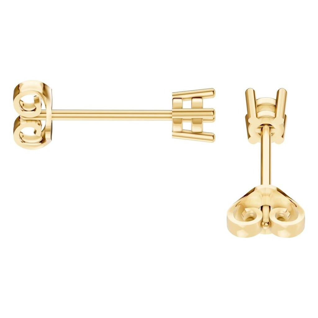 EA-0839 Yellow Gold Earrings UNSET - Side View