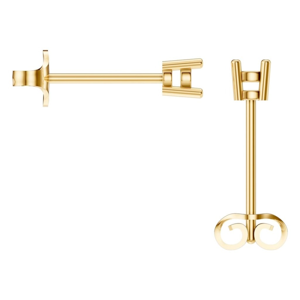 EA-0839 Yellow Gold Earrings UNSET - BACK