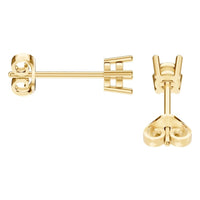 EA-0839 Yellow Gold Earrings UNSET - Side View