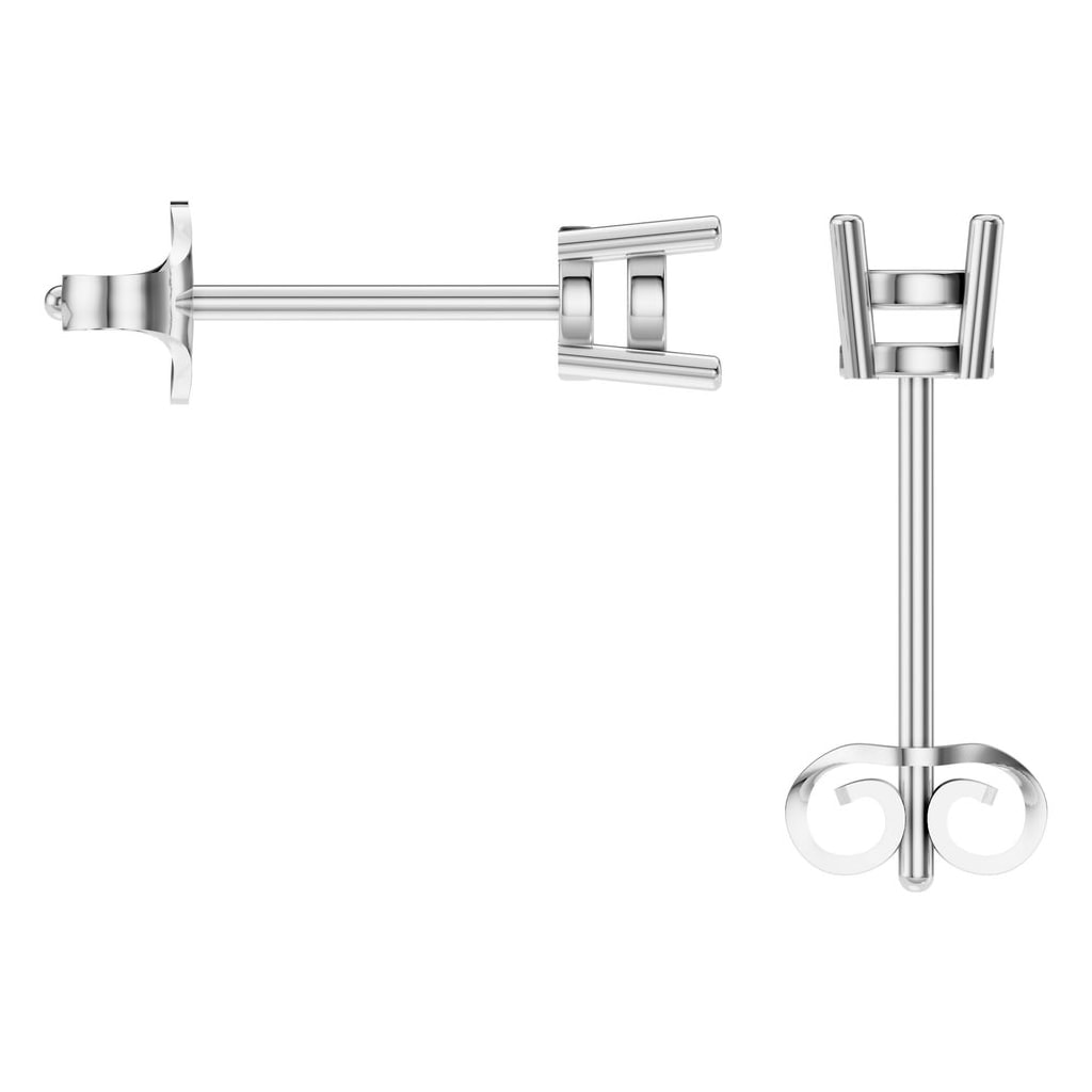 EA-0839 White Gold Earrings UNSET - BACK