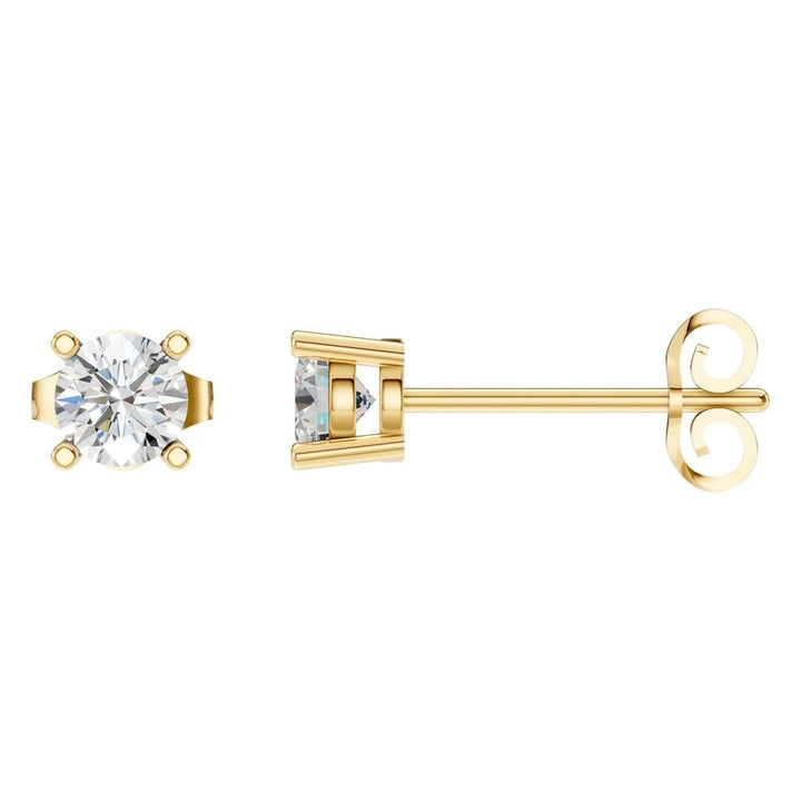 Solitaire Stud Earrings Mounting - Round 4.3mm