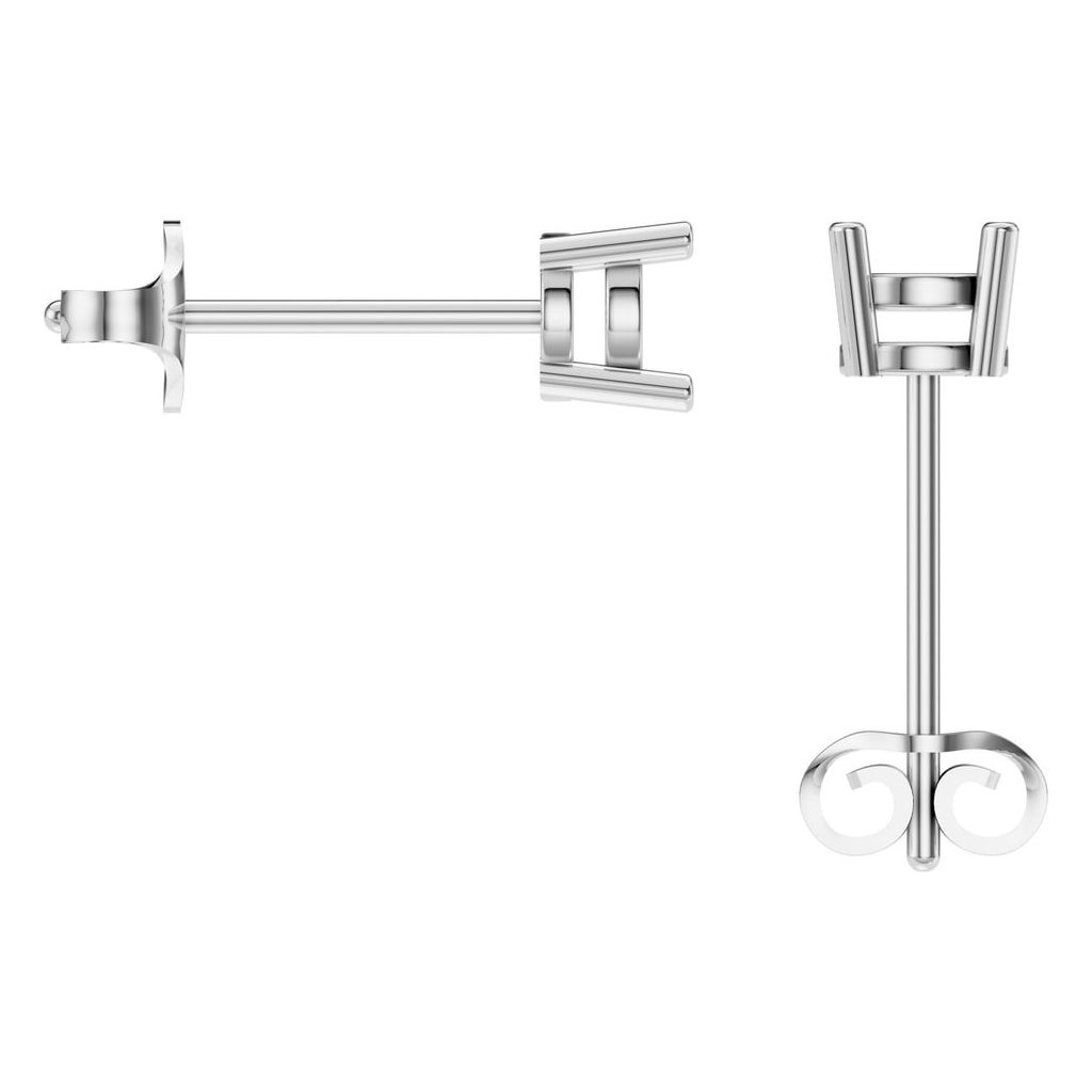 EA-0839 White Gold Earrings UNSET - BACK