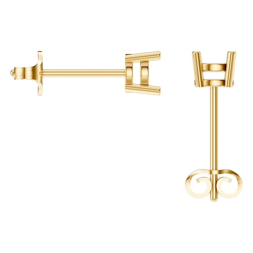 EA-0839 Yellow Gold Earrings UNSET - BACK