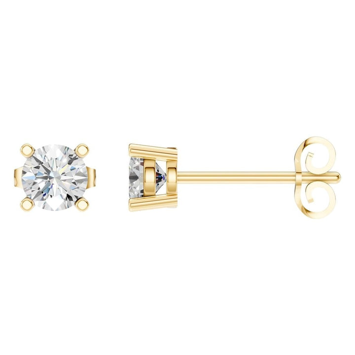 Solitaire Stud Earrings Mounting - Round 4.7mm