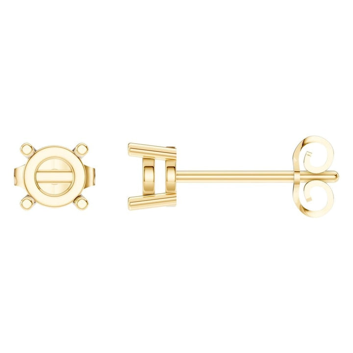 Solitaire Stud Earrings Mounting - Round 4.7mm