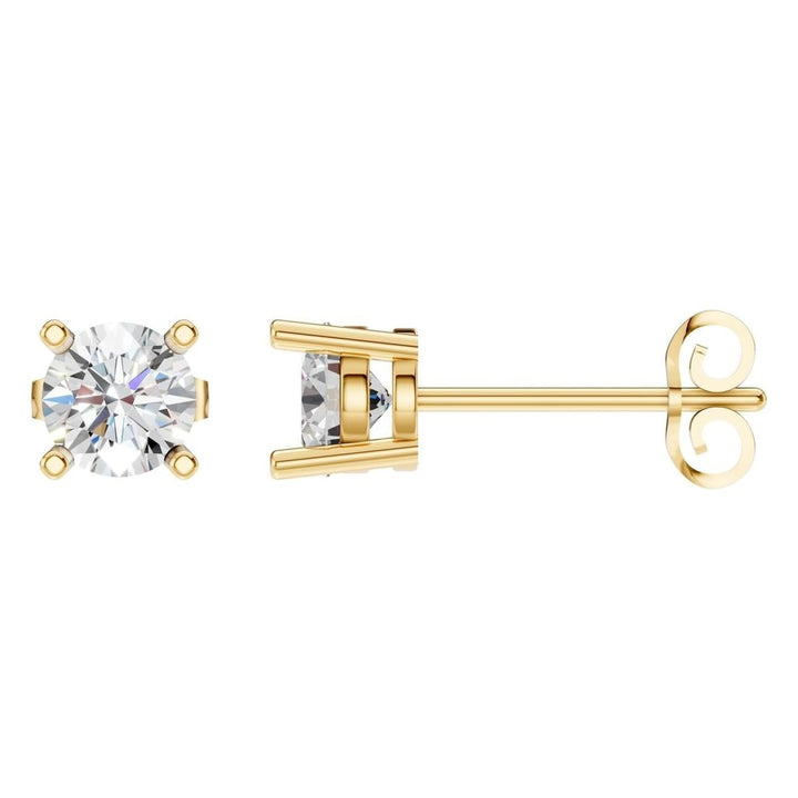 Solitaire Stud Earrings Mounting - Round 5mm