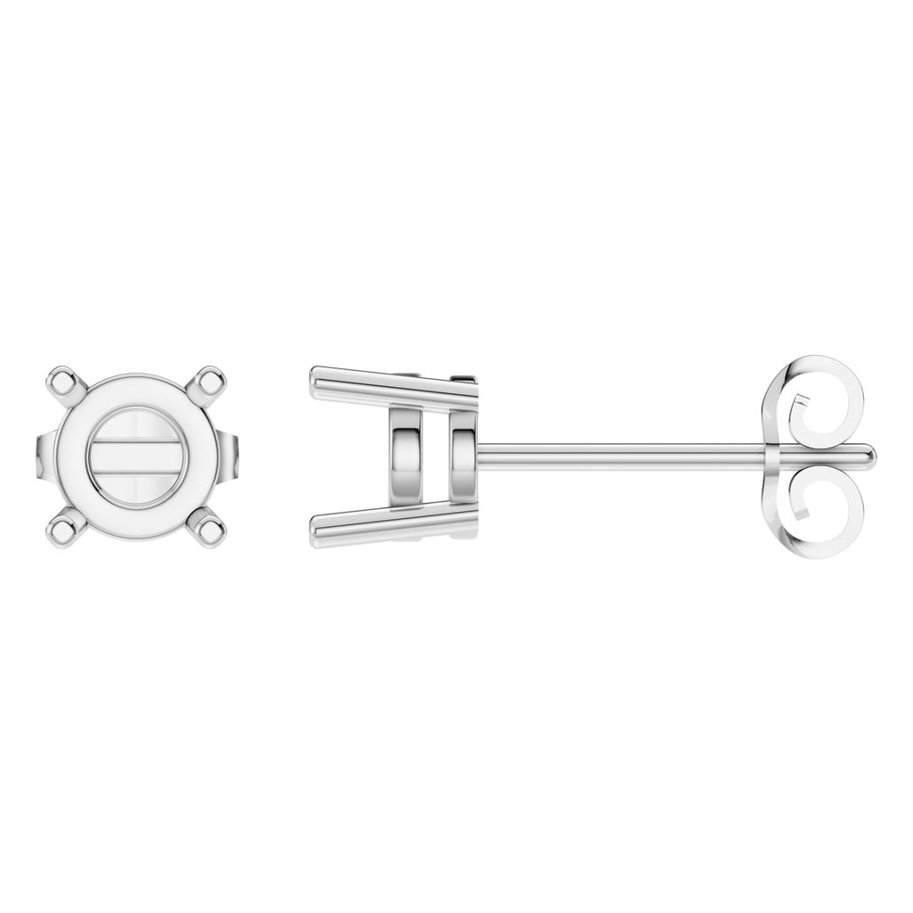 EA-0839 White Gold Earrings UNSET - Main View