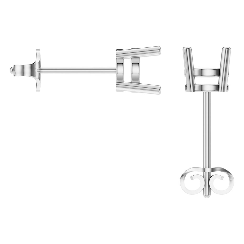 EA-0839 White Gold Earrings UNSET - BACK