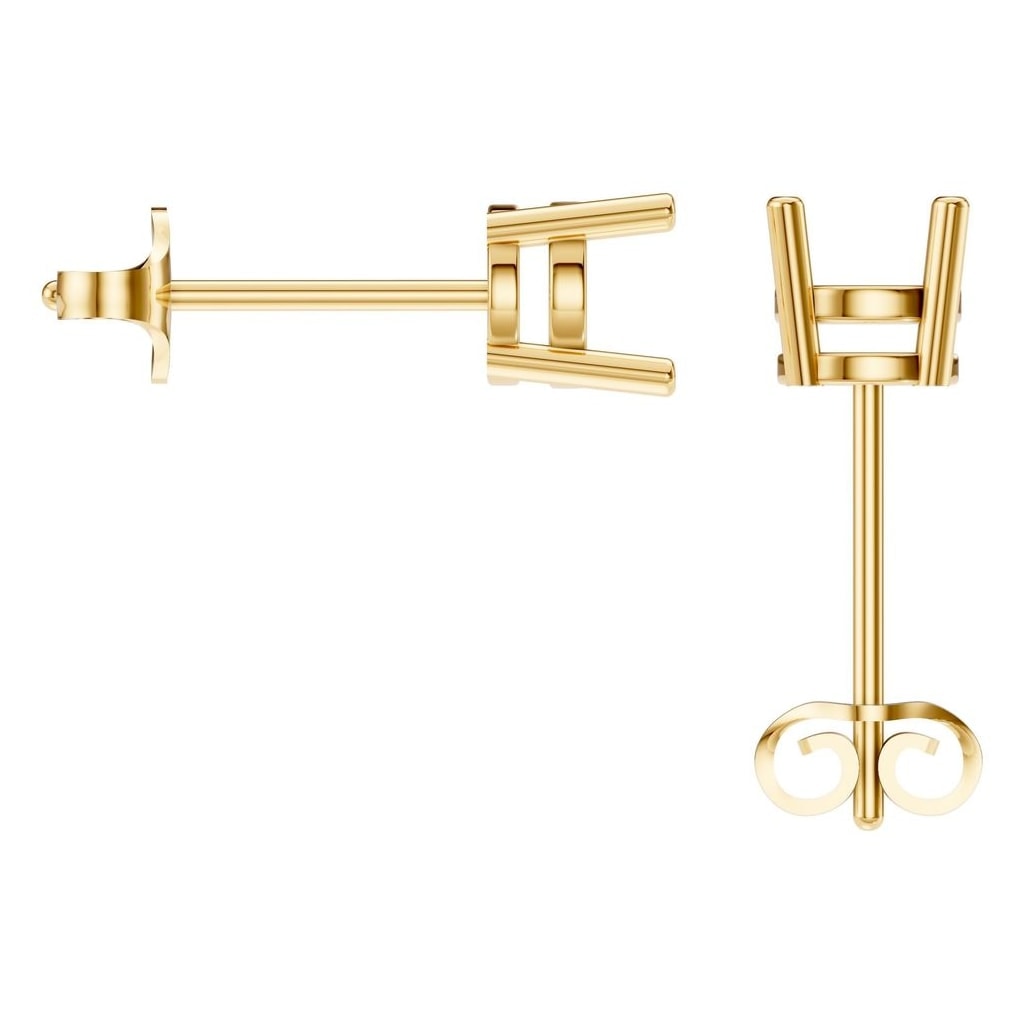 EA-0839 Yellow Gold Earrings UNSET - BACK