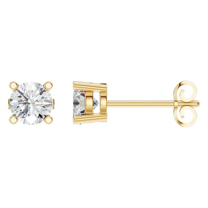 Solitaire Stud Earrings Mounting - Round 5.5mm