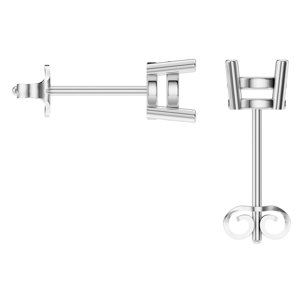 EA-0839 White Gold Earrings UNSET - BACK