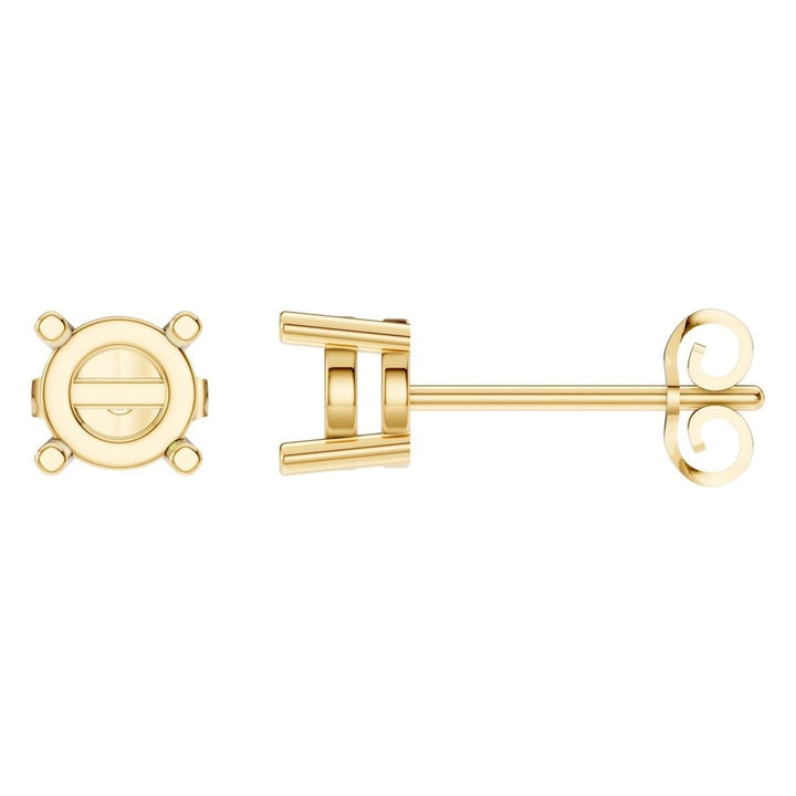 Solitaire Stud Earrings Mounting - Round 5.5mm