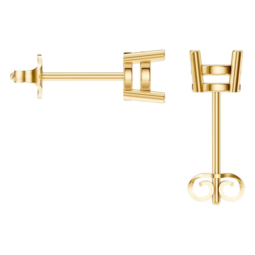 EA-0839 Yellow Gold Earrings UNSET - BACK