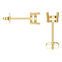 EA-0839 Yellow Gold Earrings UNSET - BACK