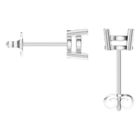 EA-0839 White Gold Earrings UNSET - BACK