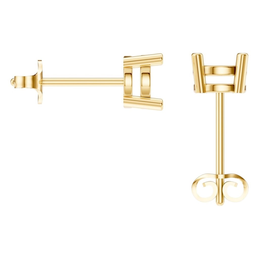 EA-0839 Yellow Gold Earrings UNSET - BACK