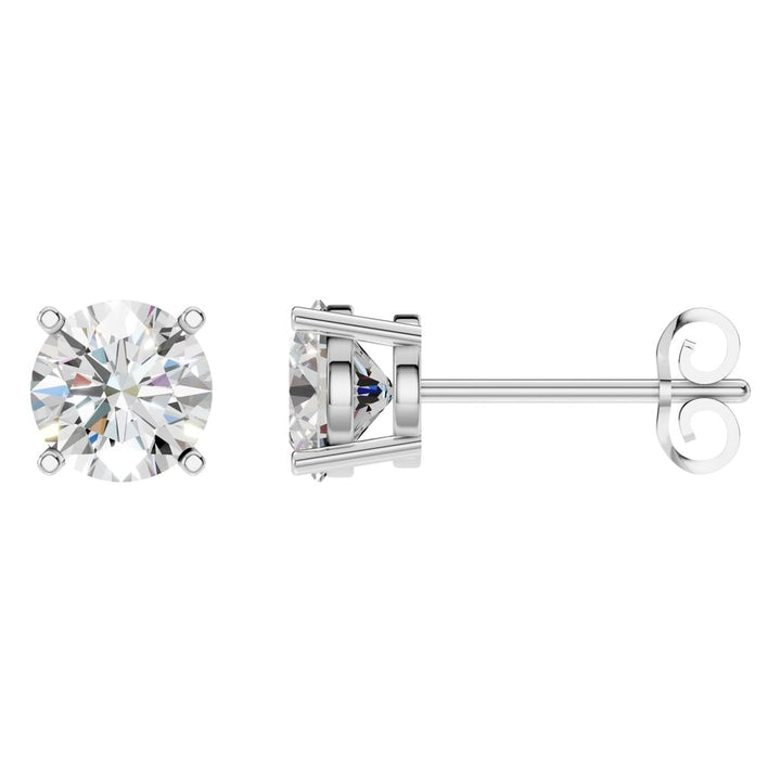 Solitaire Stud Earrings Mounting - Round 6.3mm