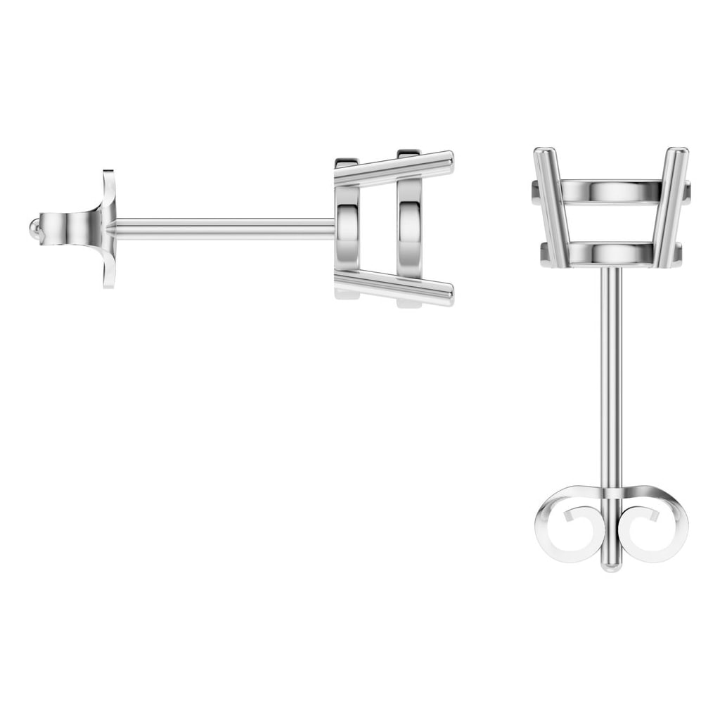 EA-0839 White Gold Earrings UNSET - BACK